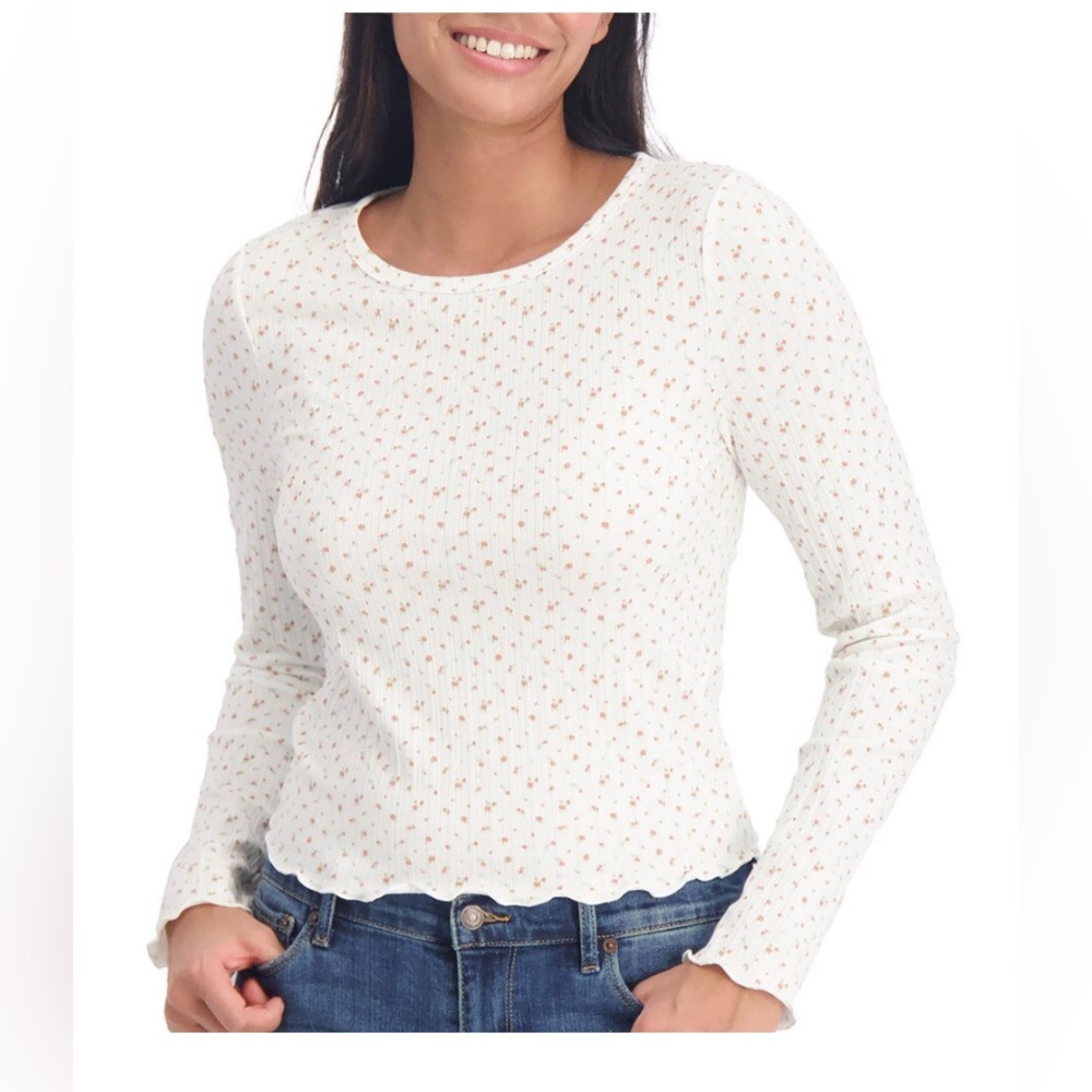 Women’s Long Sleeve Aeropostale Shrunken Long Sleeve Floral Print Shirt Size XL